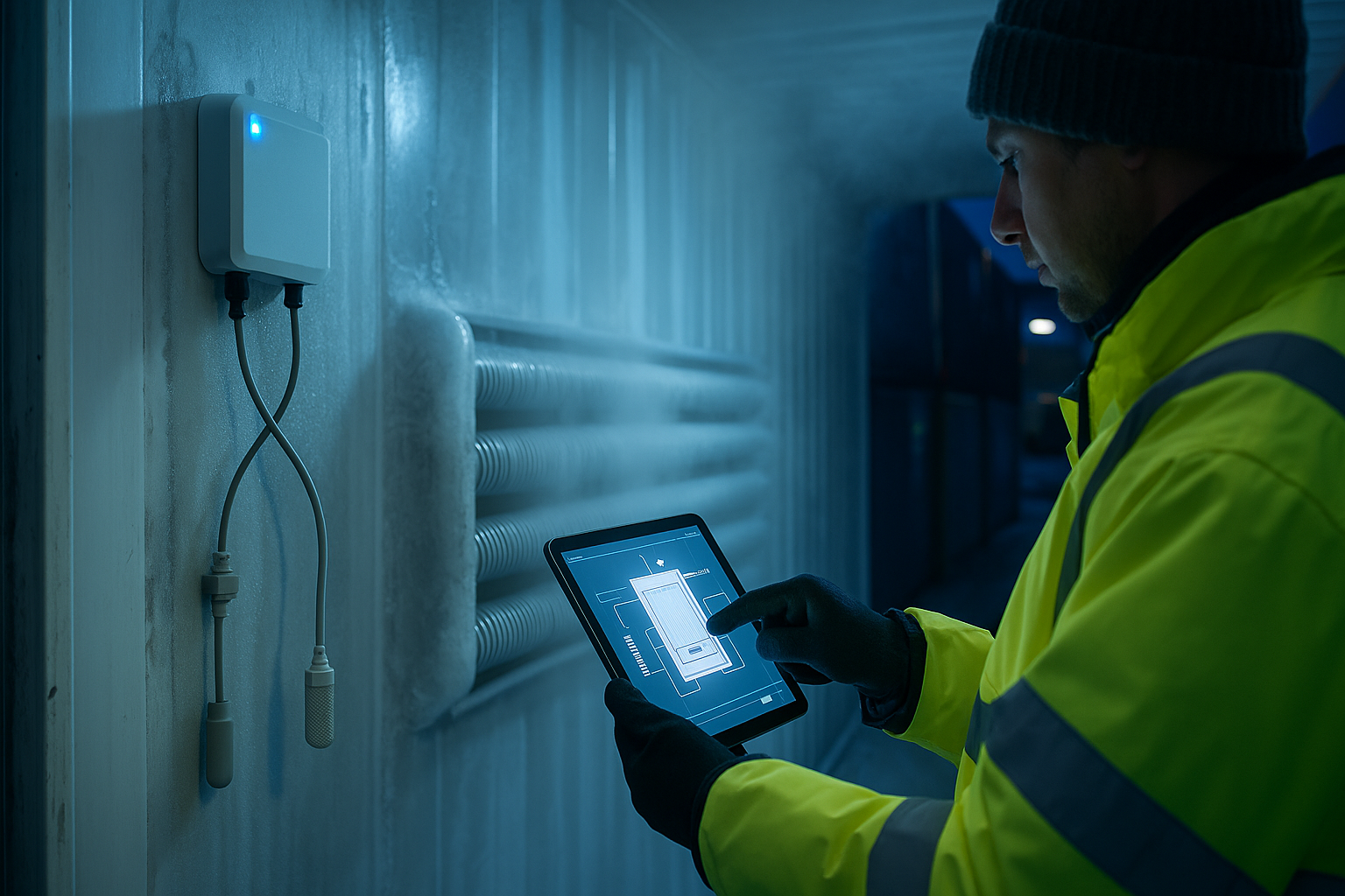 Vista técnica: sensores de reefer conectados por IoT hacia plataforma de monitoreo y control remoto