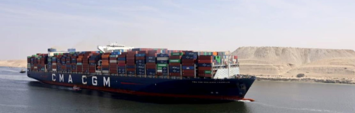 Vista referencial de ULCV y grúas pórtico en frente marítimo