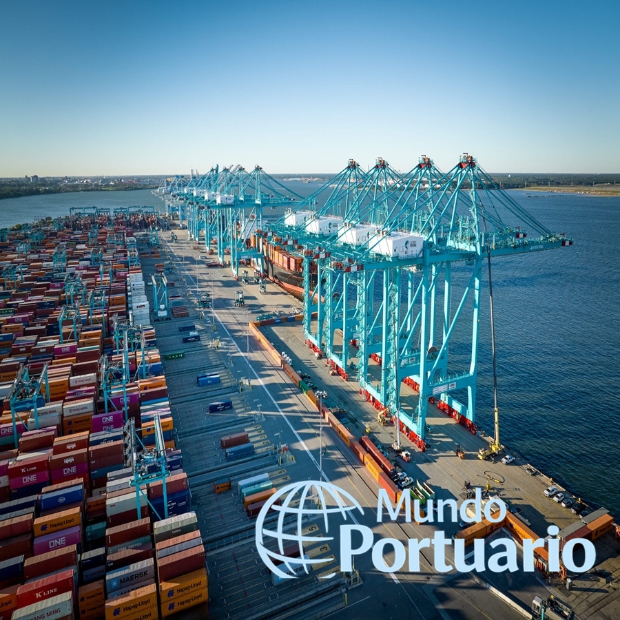 Puerto de Virginia con canal dragado a 55 pies para operación de buques ULCV