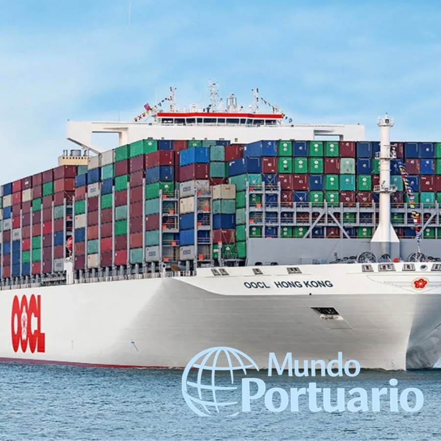Buque portacontenedores de OOCL en ruta entre Sudeste Asiático e India