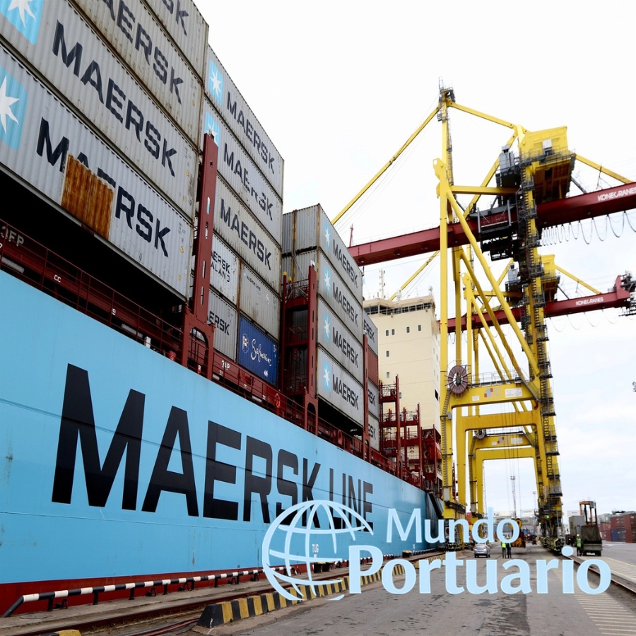 Buque de Maersk y operación portuaria europea bajo presión logística